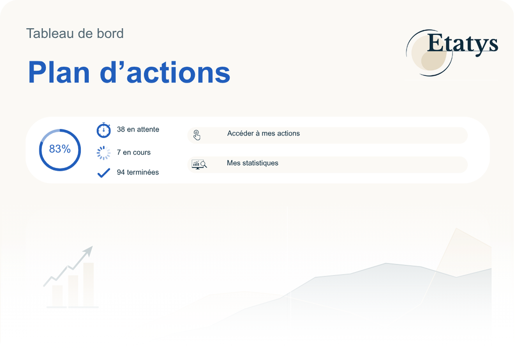 Tableau de bord Etatys : plan d’actions et suivi de leur avancement